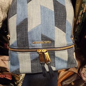 Michael Kors Blue and Gray Men's Backpack